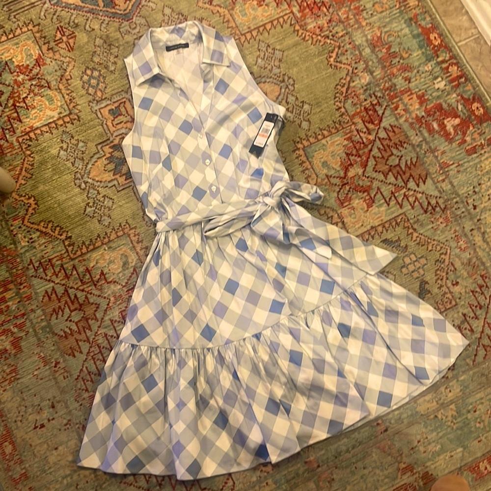 Tommy Hilfiger Sleeveless Button Front Ruffle Dress